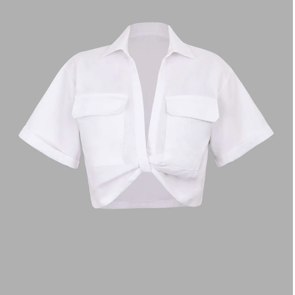 Micas Flap Pocket Twist Hem Shirt